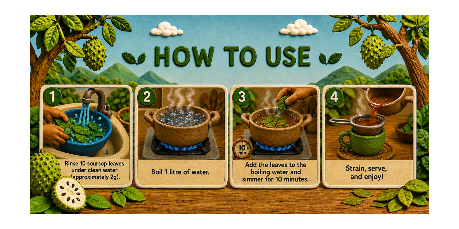 how to use soursop leaves