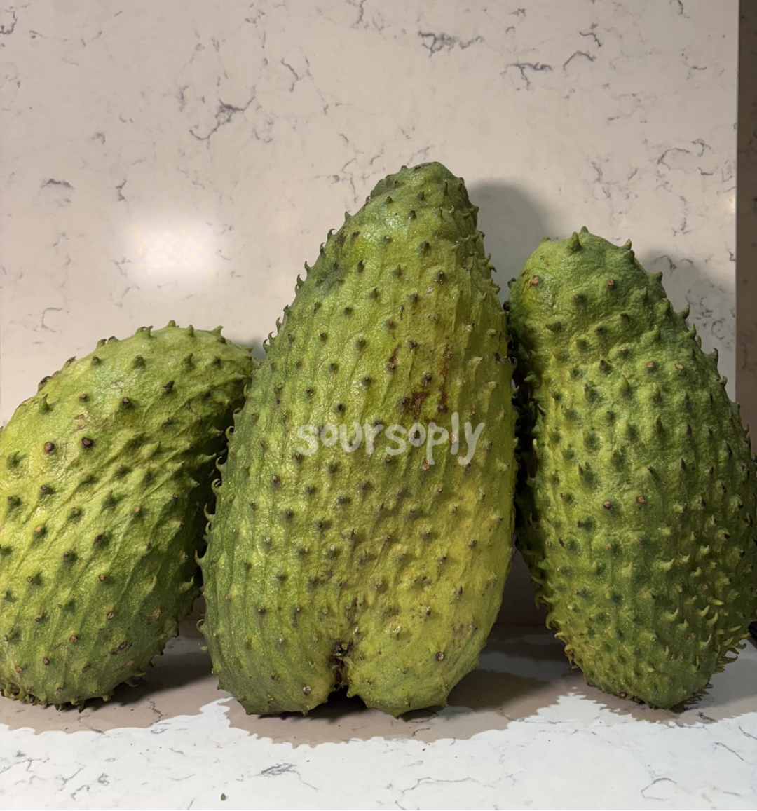 Three big soursop fruits